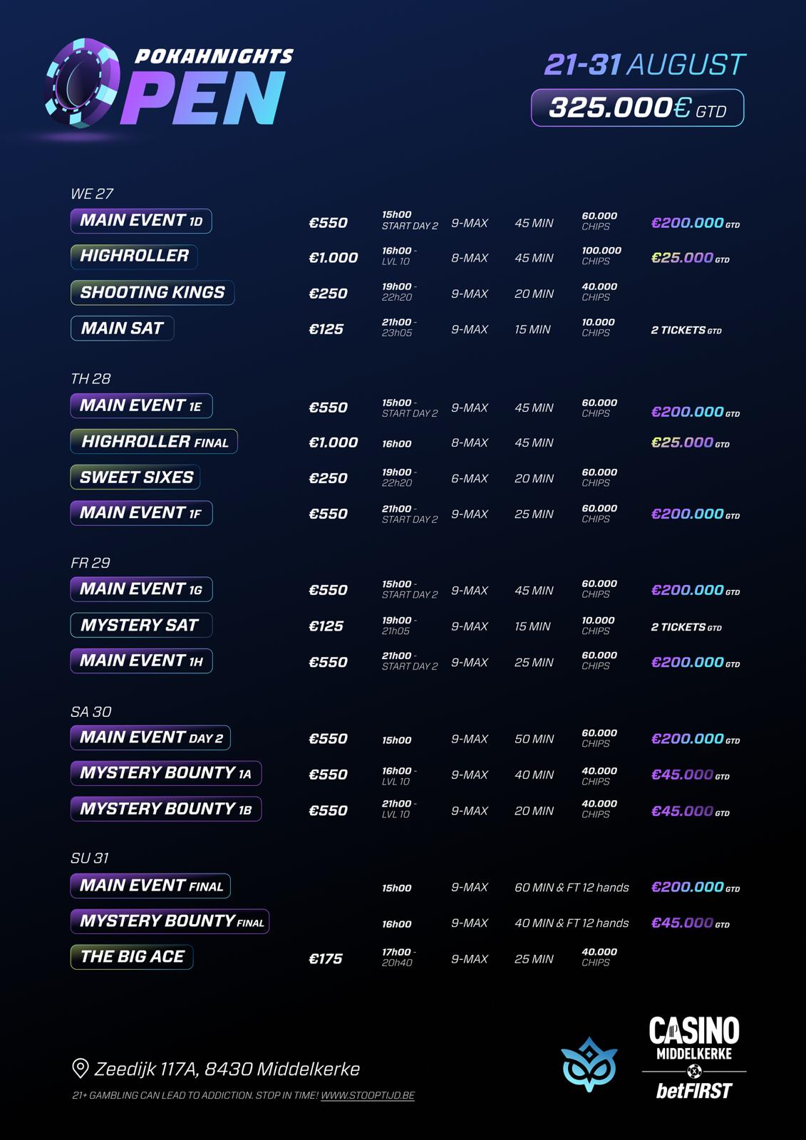 Pokahnights suite du programme