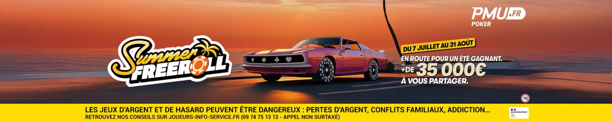 Summer Freerolls : plus de 35 000 € de dotation sur PMU Poker